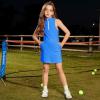 imagePerfashion Girls Tennis Dress 14 Zip Golf Outfit Builtin Bra ampamp Shorts Pickleball Athletic Dress Workout Pockets 413YRoyal Blue 03424