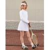 imagePerfashion Girls Tennis Dress 14 Zip Golf Outfit Builtin Bra ampamp Shorts Pickleball Athletic Dress Workout Pockets 413YWhite 01925