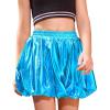 imagePerfashion Girls Bubble Skirt Metallic Puff Balloon Cute Mini Skorts Dance Outfits with Shorts 413YBlue 4914