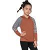 imagePerfashion Girls Long Sleeve Shirt Hoodie Active Tee Pullover Top with Thumb Hole Workout Running 615YearsBrown451