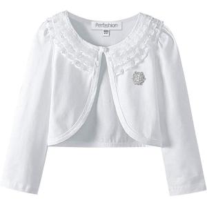 imageGirls Long Sleeve Lace Bolero Shrugs Cotton Cardigan Dress Cover UpWhite Pearl