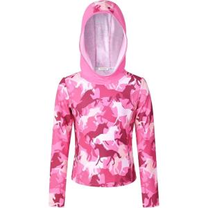 imagePerfashion Girls Long Sleeve Shirt Hoodie Active Tee Pullover Top with Thumb Hole Workout Running 615YearsPink Unicorn
