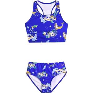 imagePerfashion Girls TwoPiece Swimsuits Tankini Sets Swimwear Bathing Suit Beach SportOcean Mermaid P16