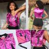imagePerfashion Cropped Vest For Women Buckle Zip Up Metallic Cargo Cyberpunk Jacket With Pockets Streetwear Rave OutfitHot Pink Vest 07419