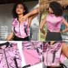 imagePerfashion Cropped Vest For Women Buckle Zip Up Metallic Cargo Cyberpunk Jacket With Pockets Streetwear Rave OutfitPink Vest 12419