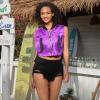 imagePerfashion Cropped Vest For Women Buckle Zip Up Metallic Cargo Cyberpunk Jacket With Pockets Streetwear Rave OutfitPurple Vest 05419