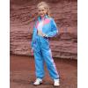 imagePerfashion Girls Clothing Sets 2 Piece 80s 90s Outfits Neon Jacket Pants Hip Hop Dance Tracksuit Set 413YNeon Blue