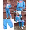 imagePerfashion Girls Clothing Sets 2 Piece 80s 90s Outfits Neon Jacket Pants Hip Hop Dance Tracksuit Set 413YNeon Blue