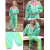 imagePerfashion Girls Clothing Sets 2 Piece 80s 90s Outfits Neon Jacket Pants Hip Hop Dance Tracksuit Set 413YNeon Mint Green