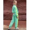 imagePerfashion Girls Clothing Sets 2 Piece 80s 90s Outfits Neon Jacket Pants Hip Hop Dance Tracksuit Set 413YNeon Mint Green