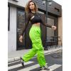 imagePerfashion Parachute Pants Woman Drawstring Baggy Cargo Pant Rave Concert Outfits Quick Dry Jogger SweatpantsGreen 133924