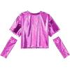 imageMatching DollampampGirls Sparkly Shirt Rosen Shirt for Girls Shiny Long Sleeve Crop Top Dance Outfit Size 6 7Rosen151