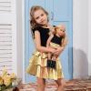imagePerfashion Matching DollampampGirls Metallic Skirt 3Layer Ruffle Skirt with Sunglasses 415 YearsGold151