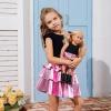 imagePerfashion Matching DollampampGirls Metallic Skirt 3Layer Ruffle Skirt with Sunglasses 415 YearsPink151