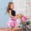 imagePerfashion Matching DollampampGirls Metallic Skirt 3Layer Ruffle Skirt with Sunglasses 415 YearsPink151