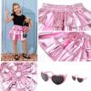imagePerfashion Matching DollampampGirls Metallic Skirt 3Layer Ruffle Skirt with Sunglasses 415 YearsPink151
