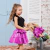 imagePerfashion Matching DollampampGirls Metallic Skirt 3Layer Ruffle Skirt with Sunglasses 415 YearsRosen151