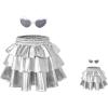 imagePerfashion Matching DollampampGirls Metallic Skirt 3Layer Ruffle Skirt with Sunglasses 415 YearsSliver151