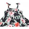 imagePerfashion Girls Cotton Dresses SleevelessLong Sleeve Crew Neck 413YBlack Tropical Flower P94