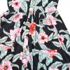 imagePerfashion Girls Cotton Dresses SleevelessLong Sleeve Crew Neck 413YBlack Tropical Flower P94