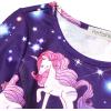 imagePerfashion Girls SleevelessLong Sleeve ALine Dresses Unicorn Festival SkirtsPurple Star Unicron Long Sleeve