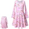 imagePerfashion Girls SleevelessLong Sleeve ALine Dresses Unicorn Festival SkirtsUnicornmermaid M82