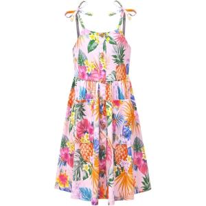 imagePerfashion Girls Cotton Dresses SleevelessLong Sleeve Crew Neck 413YTropical Pineapple G51