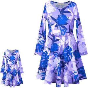 imagePerfashion Girls SleevelessLong Sleeve ALine Dresses Unicorn Festival SkirtsLeaf893