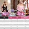 imagePerfashion Bubble Skirt for Women Metallic Puff Balloon Mini Skorts Rave Sexy Club Outfits with ShortsPink12915