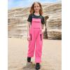 imagePerfashion Girls Fleece Overalls Kids Fuzzy Sherpa Jumpsuit Warm Winter Loose Romper with Pockets 413YHot Pink 6909