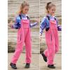 imagePerfashion Girls Fleece Overalls Kids Fuzzy Sherpa Jumpsuit Warm Winter Loose Romper with Pockets 413YHot Pink 6909