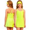 imagePerfashion Girls Tennis Dress Athletic Golf Outfit Spaghetti Strap Builtin Bra ampamp Shorts Pickleball Summer 413YNeon Green 26406