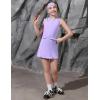 imagePerfashion Girls Tennis Dress Zipper Golf Athletic Outfit DropWaist Pickleball Builtin Bra ampamp Shorts 413YPurple 61407
