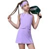 imagePerfashion Girls Tennis Dress Zipper Golf Athletic Outfit DropWaist Pickleball Builtin Bra ampamp Shorts 413YPurple 61407