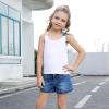 imagePerfashion Girls Tank Tops Rainbow Camisole High Low Hem Basic Shirt Yoga Gymnastics Dancewear for 413 YearsWhite752