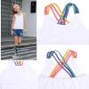 imagePerfashion Girls Tank Tops Rainbow Camisole High Low Hem Basic Shirt Yoga Gymnastics Dancewear for 413 YearsWhite752