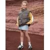 imagePerfashion Girls Puffer Vest Zip Up Lightweight Sleeveless Jacket Puffy Warm Leather Winter Coat 413YCoffee Color