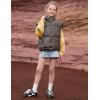 imagePerfashion Girls Puffer Vest Zip Up Lightweight Sleeveless Jacket Puffy Warm Leather Winter Coat 413YCoffee Color