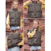 imagePerfashion Girls Puffer Vest Zip Up Lightweight Sleeveless Jacket Puffy Warm Leather Winter Coat 413YCoffee Color