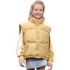 imagePerfashion Girls Puffer Vest Zip Up Lightweight Sleeveless Jacket Puffy Warm Leather Winter Coat 413YEarthy Yellow