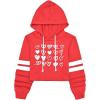 imagePerfashion Women Sweatshirt Crop Top Hoodie Long Sleeve SweatshirtsRed Heart95a