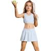 image:imagePerfashion Tennis Skirt Set for Girls 2 Piece Outfits Tank Top and Skort Golf Athletic Workout Sets 413YBaby Blue Outfit 16423