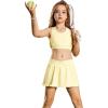 image:imagePerfashion Tennis Skirt Set for Girls 2 Piece Outfits Tank Top and Skort Golf Athletic Workout Sets 413YBeige Outfit 59423