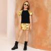 image:imagePerfashion Girls Shirts Metallic Ruffle Sleeve Tops Crewneck Summer Tees Hip Hop Dance Party 413YGold Sleeve Tops 03309