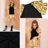 image:imagePerfashion Girls Shirts Metallic Ruffle Sleeve Tops Crewneck Summer Tees Hip Hop Dance Party 413YGold Sleeve Tops 03309