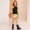 image:imagePerfashion Girls Shirts Metallic Ruffle Sleeve Tops Crewneck Summer Tees Hip Hop Dance Party 413YGold Sleeve Tops 03309