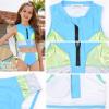 image:imagePerfashion Girls Swimsuit Two Piece Color Block Tankini Zipper Bathing Suits High Waisted Sporty TeensSky Blue6130413