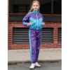 image:imagePerfashion Girls Clothing Sets 2 Piece 80s 90s Outfits Neon Jacket Pants Hip Hop Dance Tracksuit Set 413YDark Purple