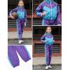 image:imagePerfashion Girls Clothing Sets 2 Piece 80s 90s Outfits Neon Jacket Pants Hip Hop Dance Tracksuit Set 413YDark Purple