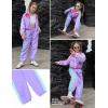 image:imagePerfashion Girls Clothing Sets 2 Piece 80s 90s Outfits Neon Jacket Pants Hip Hop Dance Tracksuit Set 413YPurple